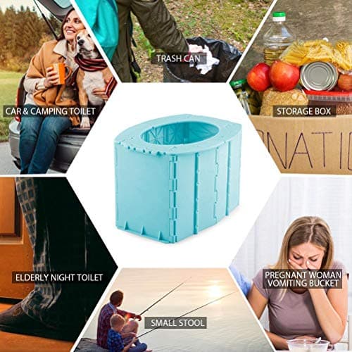 Yinhing Portable Folding Car Toilet Space Saving Commode for Kids Ideal for Camping Hiking Road Trips and Outdoor Adventures Compact and Easy to Carry for Maximum Convenience (Sky-Blue) — view 3