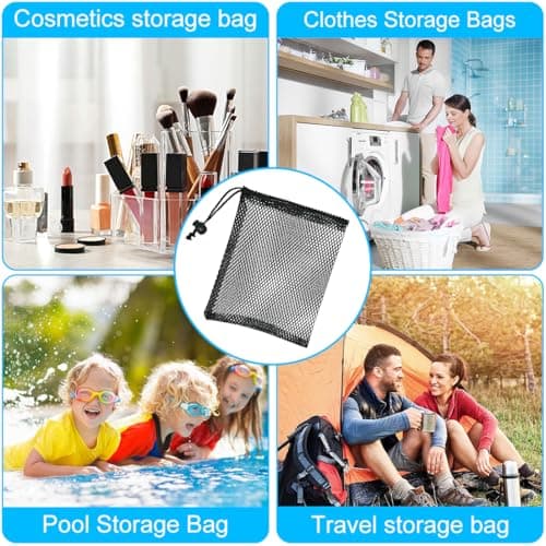LICQIC Polyester Mesh Drawstring Bag, Net Bags, 5 Pcs 14×19 cm — view 6