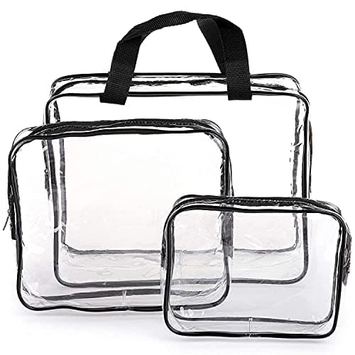 Yesland Set of 9 Makeup Bags, TSA Approved Clear Toiletry Bag Set, Waterproof PVC with Zipper Handle Portable Travel Luggage Pouch — view 2