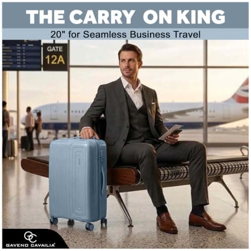GC GAVENO CAVAILIA Cabin Suitcase 3 Piece Luggage Set with 4 Spinner Wheels — view 3