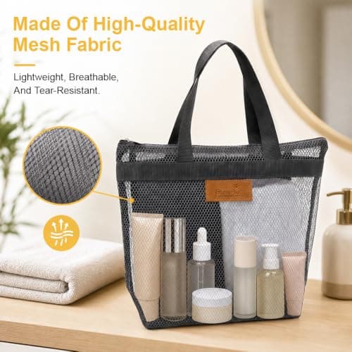 LYJinJuHang 1PC Mesh Shower Bag Quick Dry Mesh Shower Caddy Grey — view 3