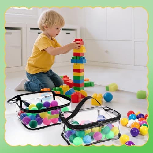 6 Pack Clear Toy Storage Bags, PVC Waterproof Toy Organizer, Black — view 4