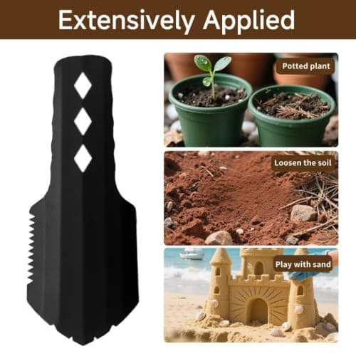 Kclkda Ultralight Metal Camping Backpacking Trowel Serrated Design Black — view 4