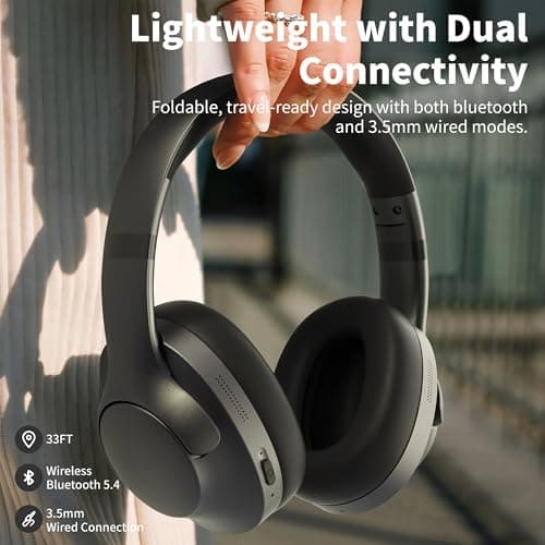 Rebocico Active Noise Cancelling Headphones Wireless Bluetooth for Office — view 6
