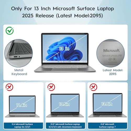 Slim Case for Microsoft Surface Laptop 13 Inch 2025 Release, Crystal Clear — view 2