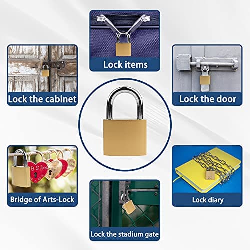 Lamondre Padlock 2 Pack, Small Padlocks with Keys, Mini Padlock for Gym Locker, Travel Bags, Cabinets - 32mm — view 5