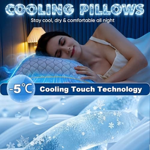 Pillows 2 Pack, Shredded Memory Foam Pillows, Adjustable & Cooling, 72x47cm — view 6