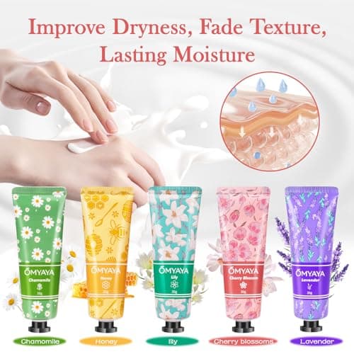 Hand Cream, 5x 30ml Hand Cream Gift Set for Women, Daily Moisturising Mini Hand Cream Working Hands, Deeply Hydrating, Perfect for Christmas Day,Gifts Idea for Her/Him — view 3