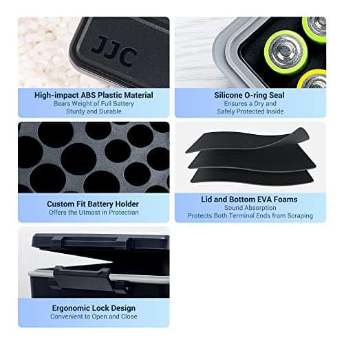 JJC 34 Slot AA AAA Battery Storage Case Water-Resistant Holder with Tester — view 4