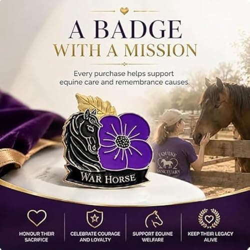 Limited Edition War Horse Purple Poppy 111th Remembrance Brooch (#A) — view 2