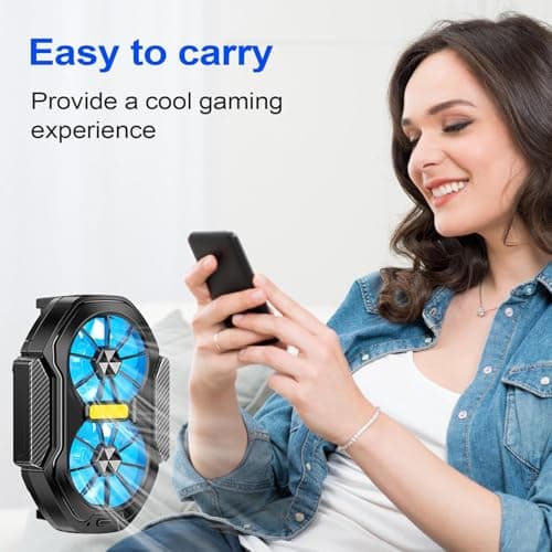 Cell Phone Cooling Fan Double-Fan Cell Phone Cooler with Clip — view 3
