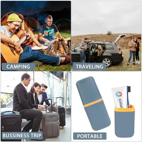 COMNICO Travel Toothbrush Cup Case Portable PP Seal Tooth Brush Holders Cover Multi-Function Toothpaste Storage Container Cup for Home School Camping Business Trip Bathroom — view 6