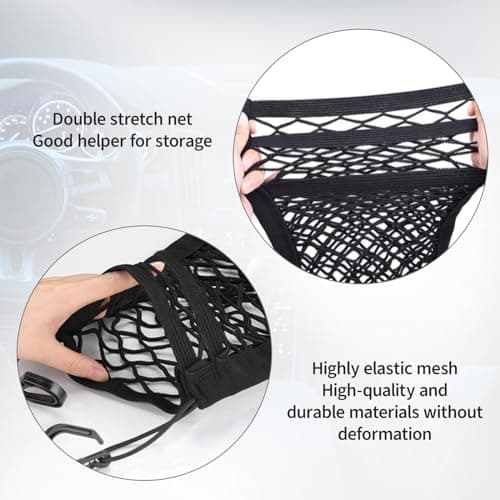 Xumann Dog Car Barrier, Dogs Guards for Cars, Dog Car Divider Guard with Auto Safety Mesh Accessories Stretchable Storage Bag, Suvs, 3 Layer Pet Driving Organizer Safety Travel — view 5