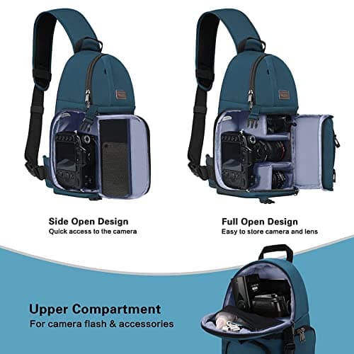 MOSISO Camera Sling Bag, DSLR/SLR/Mirrorless Camera Backpack, Deep Teal — view 2