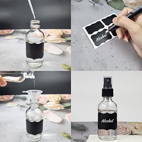 LIYUABU 60ml Clear Glass Spray Bottles,Small Empty Fine Mist Perfume Refillable Reusable Travel Spray Bottle for Essential Oils/Hair/Aromatherapy/Cleaning/Cosmetic with Extra Spray Nozzle(2 Pack) — view 5