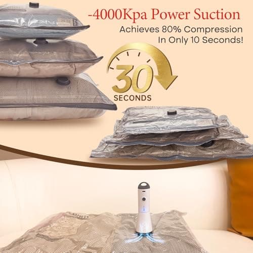 Vacbird Vacuum Storage Bags, Wireless Electric Pump Space Saver Bags for Travel and Home, 15 Pack — view 2
