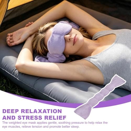 Weighted Sleep Mask, Double-Sided Light-Blocking Eye Cover for Deep Sleep, Gentle Pressure Eyes Masks for Relieve Eye Fatigue, Reusable Washable Sleeping Mask for Travel — view 5
