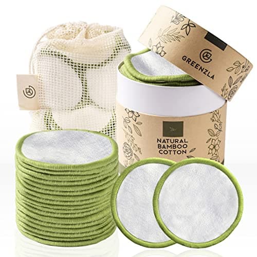 Greenzla Reusable Makeup Remover Pads, 20 Pack with Storage Box