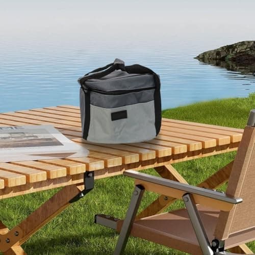 Spacious for camp Kitchen Organizer Bag 14 Litre Portable Cooking Mess Kit Carrier with Soft Lining for Backpacking - Mud(Gray) — view 5