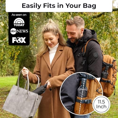 TUMELLA Strongest Windproof Travel Umbrella (Compact, 100MPH Wind-Tested), Light, Portable, One-Handed Use, Automatic Folding Rain Umbrella, Durable, Premium Grip, Fits Car & Backpack — view 2