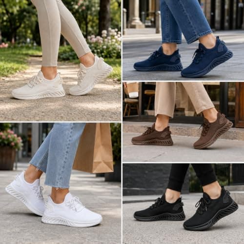 Nexsus Plus Women Mesh Trainers | Ladies Mesh Sport Shoes | Lightweight Breathable Road Running Shoes with Cushioned Sole (Brown, UK Footwear Size System, Adult, Women, Numeric, Medium, 5) — view 2