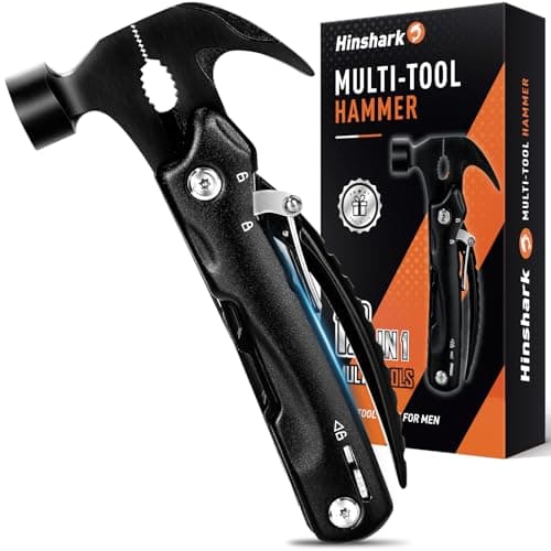 Hinshark Gifts for Men Him Dad, 12 in 1 Multi Tool Camping Accessories