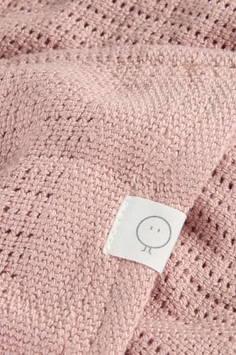 MORI Muslin Cellular Blanket in Organic Cotton & Bamboo, 70x100cm, Blush — view 3