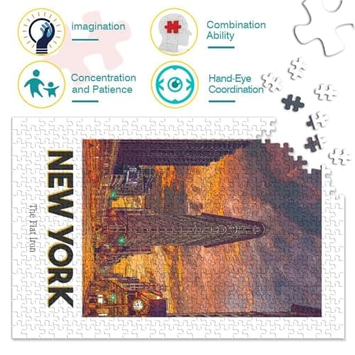 Flat Iron Building Jigsaw Puzzle 1000 Pieces, Romantic City Break Scene, 1000 Pieces for Adults, Travel Gift for Adults, Screen-Free Fun, 70x50cm/1000pcs — view 5