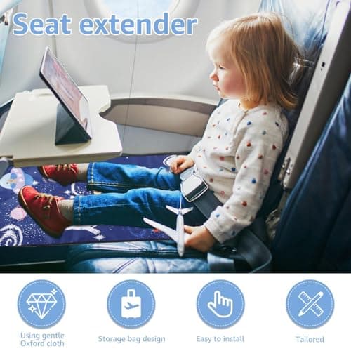 Toddler Airplane Bed, Toddler Airplane Seat Extender Aeroplane Bed For Toddler Baby,Airplane Travel ES-S-entials For Kids Rest Legs, Portable Airplane Foot Hammock For Kids Toddler Plane Travel — view 3