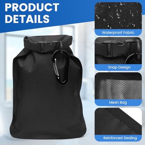 DBTW Black Soap Lathering Bag with Carabiner, Quick Drying, 2 Soap Net Bags — view 3
