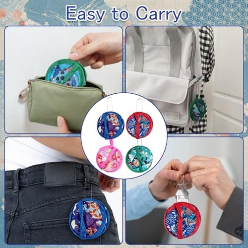 Scettar 8 Pack Japanese Folding Hand Fan, Hand Held Fans Folding — view 4