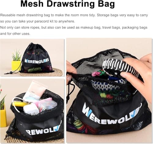 WEREWOLVES 28 Colors Paracord 550 Kits with Instruction - Multifunction Survival Parachute Cord Making Paracord Bracelets, lanyards, Dog Collar - 10 Feet Each Paracord Rope (Joy, 28 Colors) — view 5