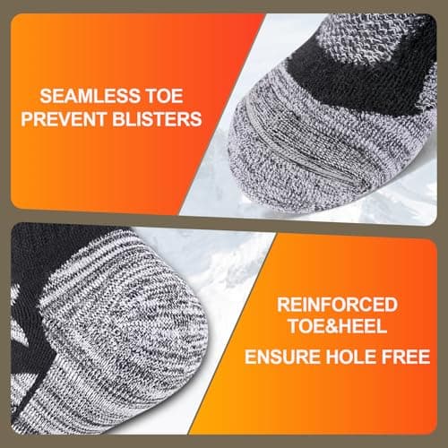 Niofind Mens Thermal Socks Thick Warm Winter Socks, 5 Pairs Black 6-8 — view 6