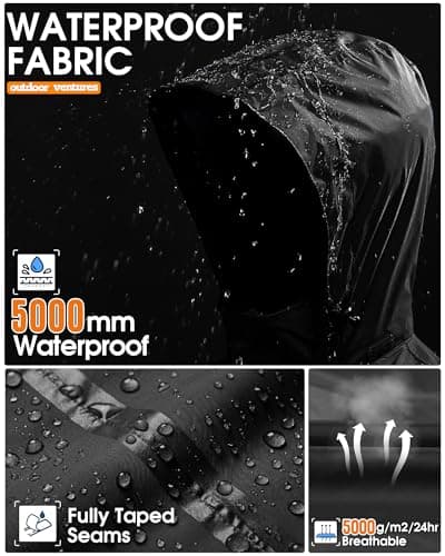 Outdoor Ventures Men's Waterproof Jackets Lightweight Windproof Raincoat — view 4