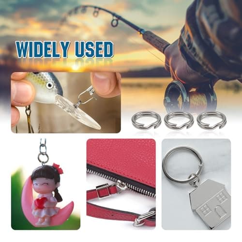TOAOB 30pcs Flat Split Jump Rings 6mm Small Keyring Loops Stainless Steel Key Chain Rings for Fishing Hooks Keys Connector Craft Making — view 6