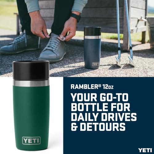 YETI Rambler 12 oz (355ml) Travel Bottle, Black Forest Green — view 2