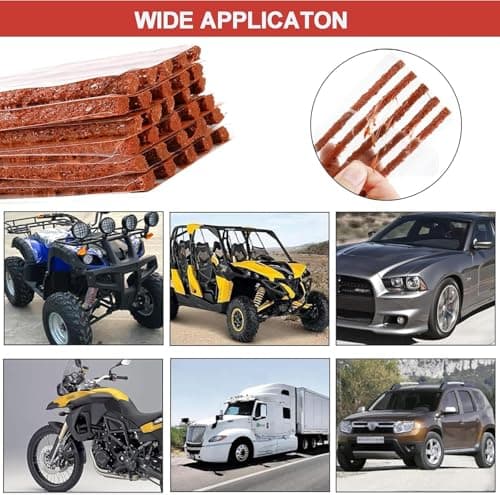 PUIBERS 100Pcs Tyre Repair Plugs, Heavy Duty Tyre Repair Kit, Universal Emergency Puncture Repair Rubber Strips for Car, Motorcycle, ATV, Truck, SUV — view 3