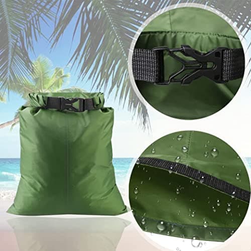 kuou 5 Pack Waterproof Dry Bags, 1.5L-6L, Lightweight, Green — view 2