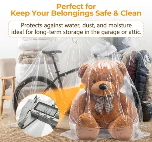 5 Pcs Extra Large Clear Plastic Storage Bags, 100×152cm Suitcase Cover — view 6