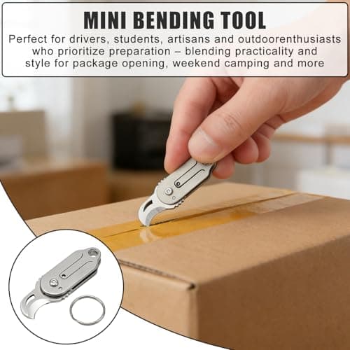 1Pc Mini Multi Tool Pocket Box Opener with Curved Profile, Folding EDC Utility Opener, Compact Titanium-Finish Pocket Tool for Packaging, DIY Tasks, Travel & Everyday Carry — view 6