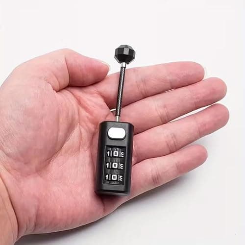 3-Digit Combination Backpack Lock - Resettable Compact Travel Luggage Padlock, Security Braided Steel Cable Lock for Suitcases, Gym Lockers, Laptop Bags & Dorm Cabinets - Durable Rust-Proof ABS — view 6