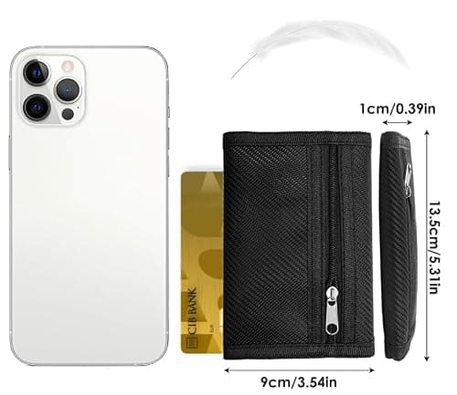 Slim Fabric RFID Wallet for Men UK, Minimalist Thin Wallet with Zip Pocket and Note Compartment, Compact Front Pocket Wallet for Cards, Cash, Lightweight Everyday Wallet for Work, Travel and Daily Use — view 6