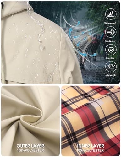 Tuopuda Women's Waterproof Rain Jacket with Detachable Hood for Dog Walking — view 5