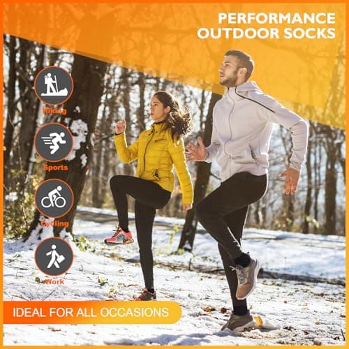 Niofind Thick Warm Thermal Socks for Men Women, Full Cushion Winter Socks, Crew Length Black Heavy Duty Heated Cotton Boot Sock for Work Outdoor Walking, Hiking, Running, Black, 9-12, 3 Pairs — view 6