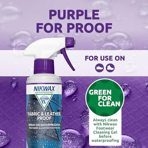 Nikwax Fabric & Leather Shoe Waterproofing Spray 300ml – Water & Stain Protector for Shoes & Boots, Restores DWR, Breathable Protection for Outdoor & Everyday Footwear — view 5