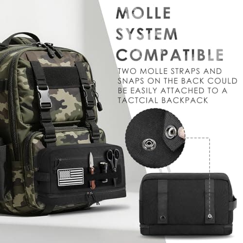 ETRONIK Tactical Toiletry Bag Men, Travel Wash Bag with Double Compartment — view 5