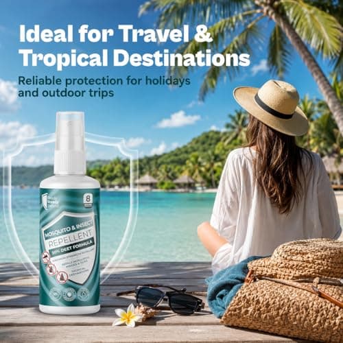 Mosquito & Insect Repellent Spray (Pack of 2) | Maximum Strength 50% DEET Formula | 8 Hours | Repels Midges & Ticks, Long-Lasting Protection Up to 8 Hours, Ideal for Tropical Travel — view 4