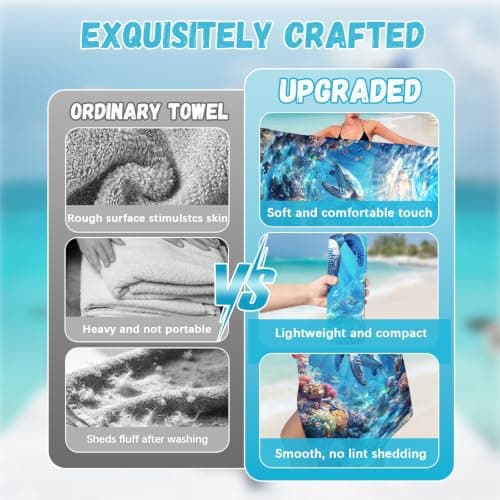 Microfibre Beach Towels for Adults, 180 × 90 cm Extra Large Quick Dry Towel — view 6