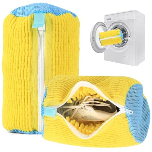BieMian 2Pcs 360° Zipper Mesh Wash Bag - Yellow