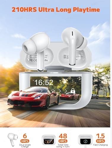 Wireless Earbuds, Smart Touchscreen Ear Buds, Noise Cancelling Headphones — view 6